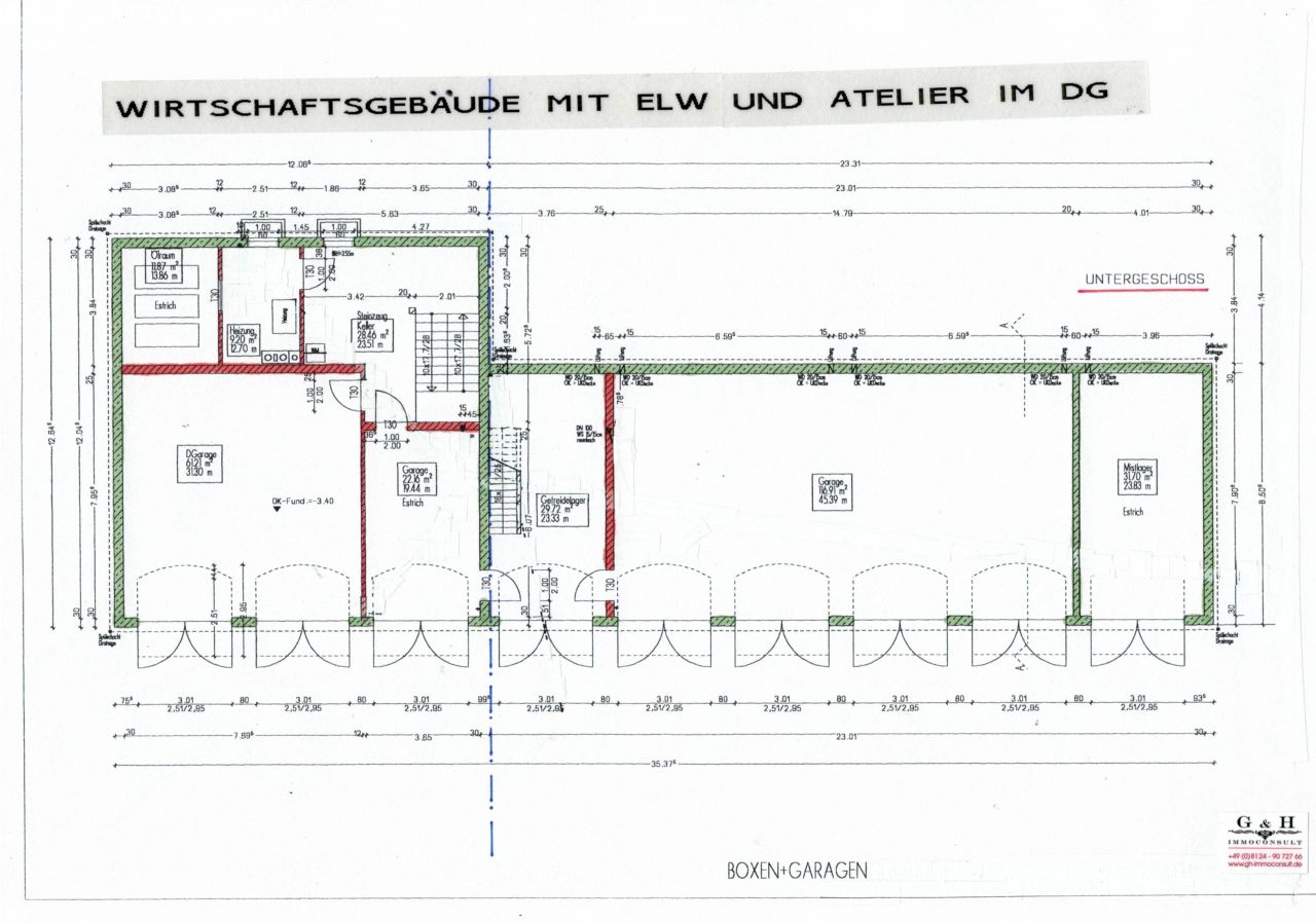 Grundrissplan Wirtschaftsgebäude EG