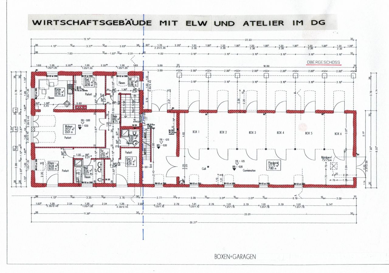 Grundrissplan Wirtschaftsgebäude/ELW/Boxengasse OG