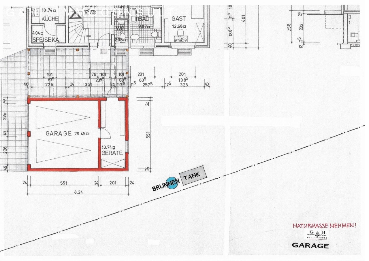 Grundrissplan Garage