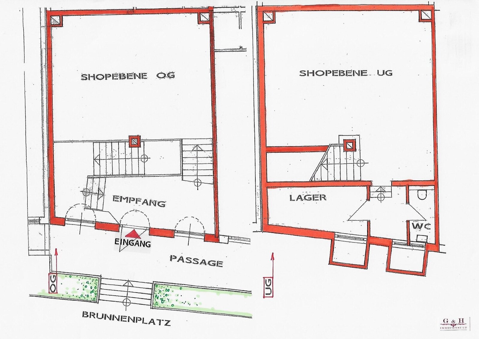 Grundriss-Skizzen OG/UG