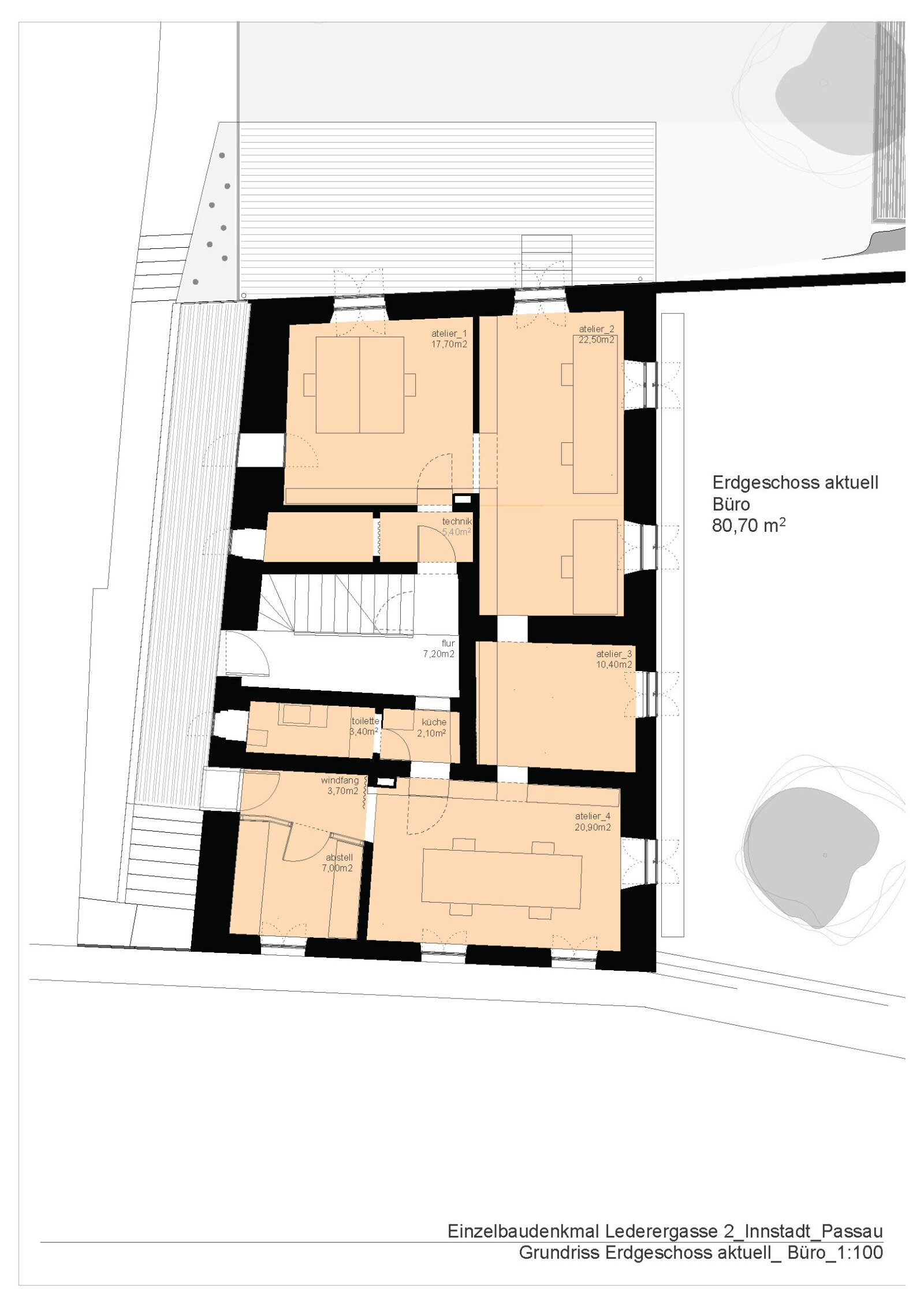 Grundriss aktuell EG Büro Grundriss aktuell EG Büro